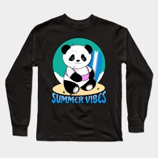 Summer Vibes Panda Long Sleeve T-Shirt